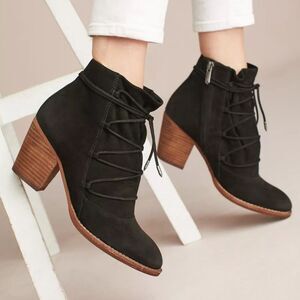 Sam Edelman Millard Black Suede Lace-Up Boots Booties DISCONTINUED Anthropology